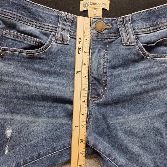 Democracy Jeans Womens 10 Blue Flare Mid Rise Ab Technology Stretch Denim - Picture 4 of 9